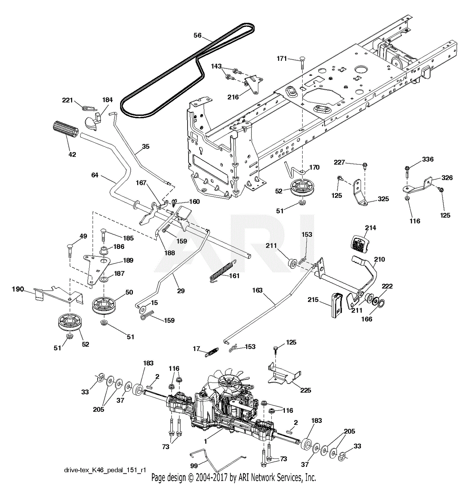 Poulan PP175H46 - 96042019600 (2016-08) Parts Diagram for DRIVE