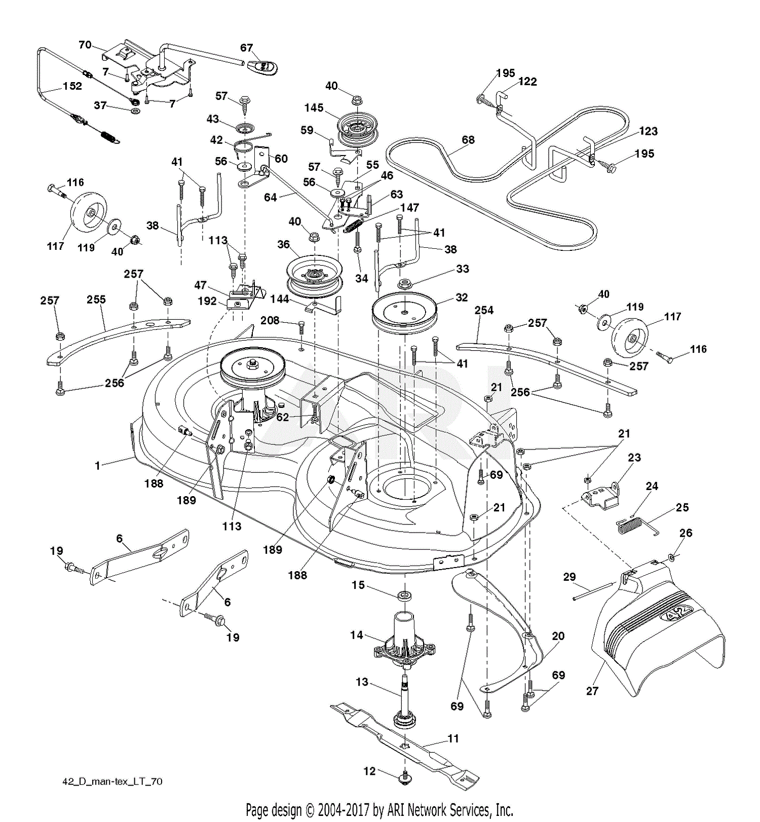 Poulan PP19A42 - 96042018700 (2015-08) Parts Diagram for MOWER DECK