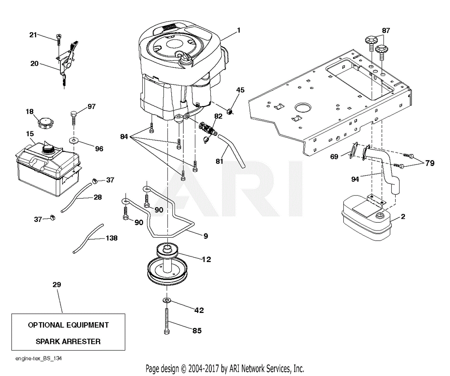 Poulan PP19A42 - 96042018701 (2017-06) Parts Diagram for ENGINE