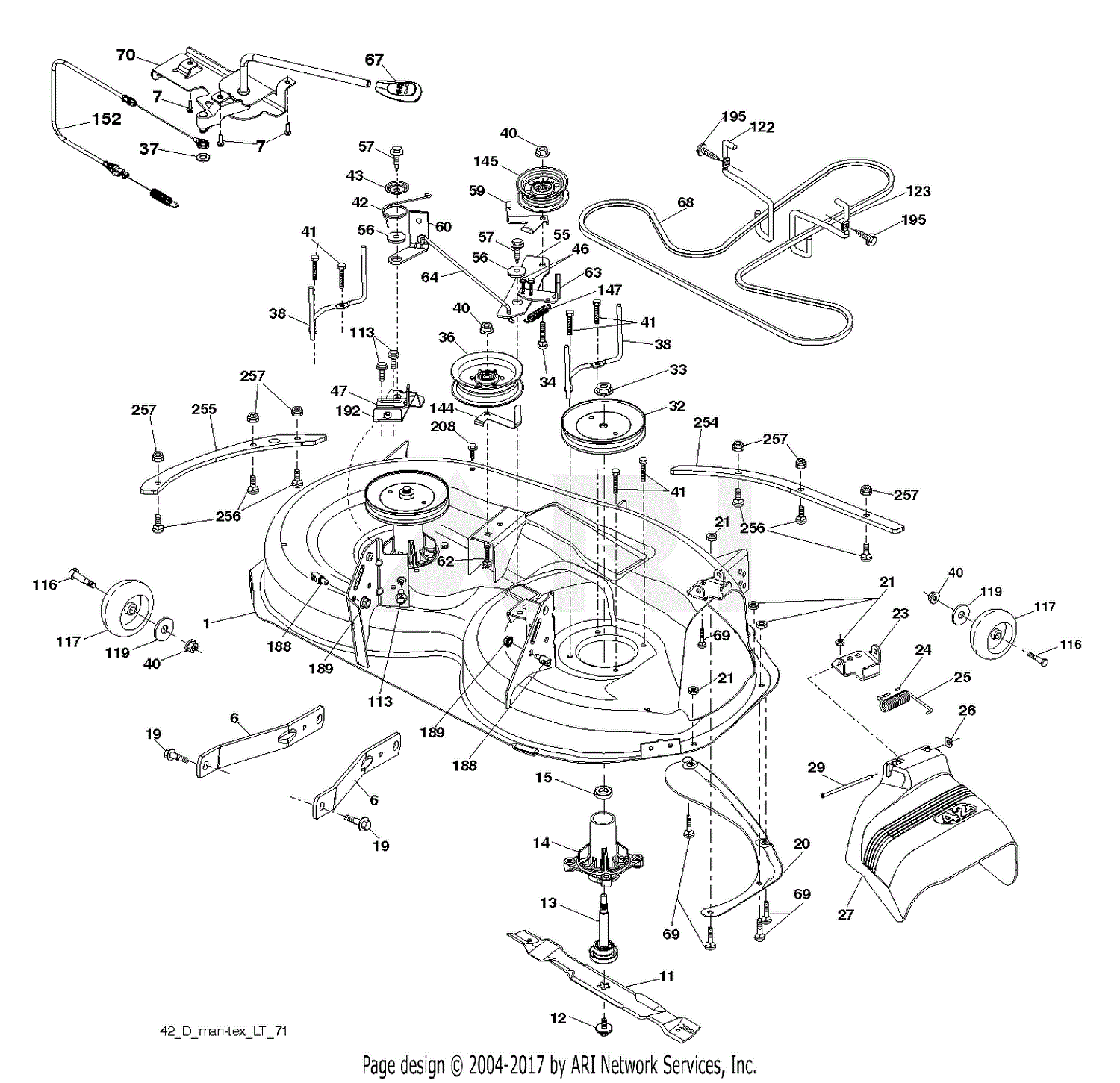 Poulan PP19A42 - 96046007700 (2015-08) Parts Diagram for MOWER DECK ...