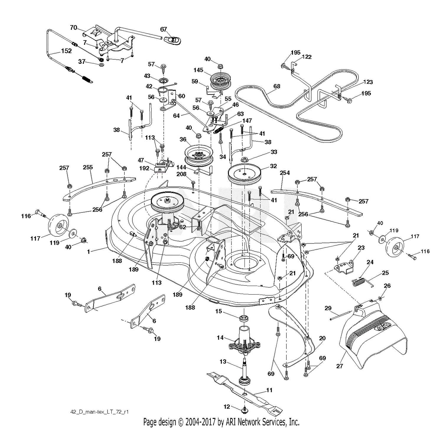 Poulan PP19A42 - 96046007800 (2015-09) Parts Diagram for MOWER DECK ...