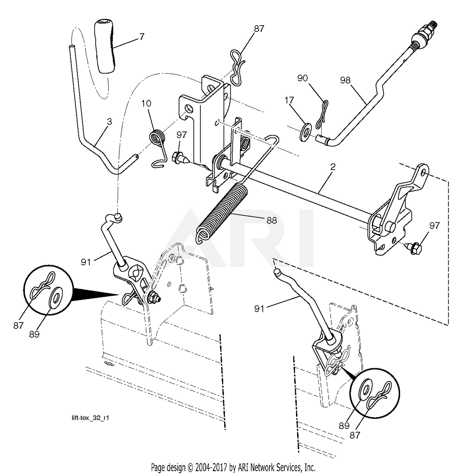 Poulan PP19A42 96046007800 (201509) Parts Diagram for MOWER LIFT LEVER