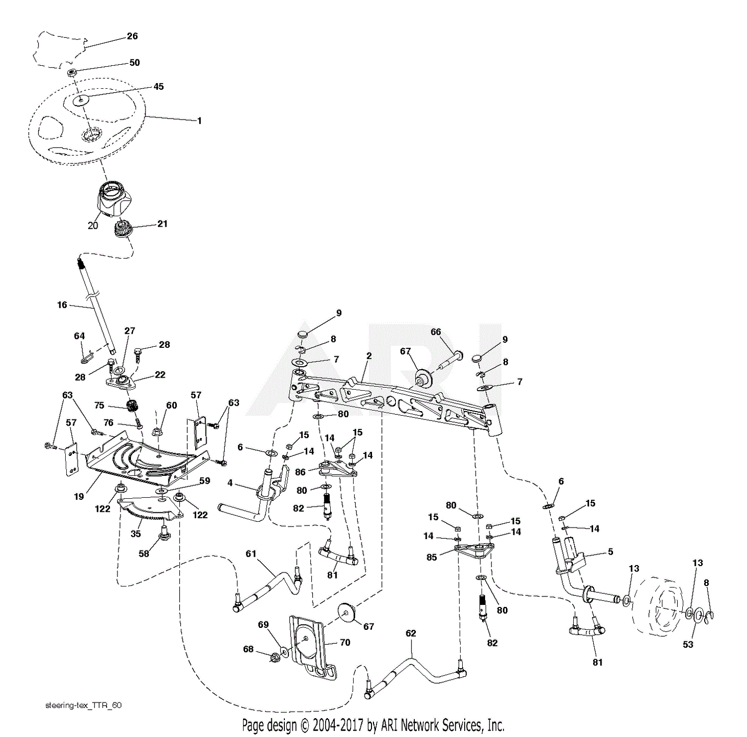 Poulan PP20VA46 - 96042018800 (2015-08) Parts Diagram for STEERING