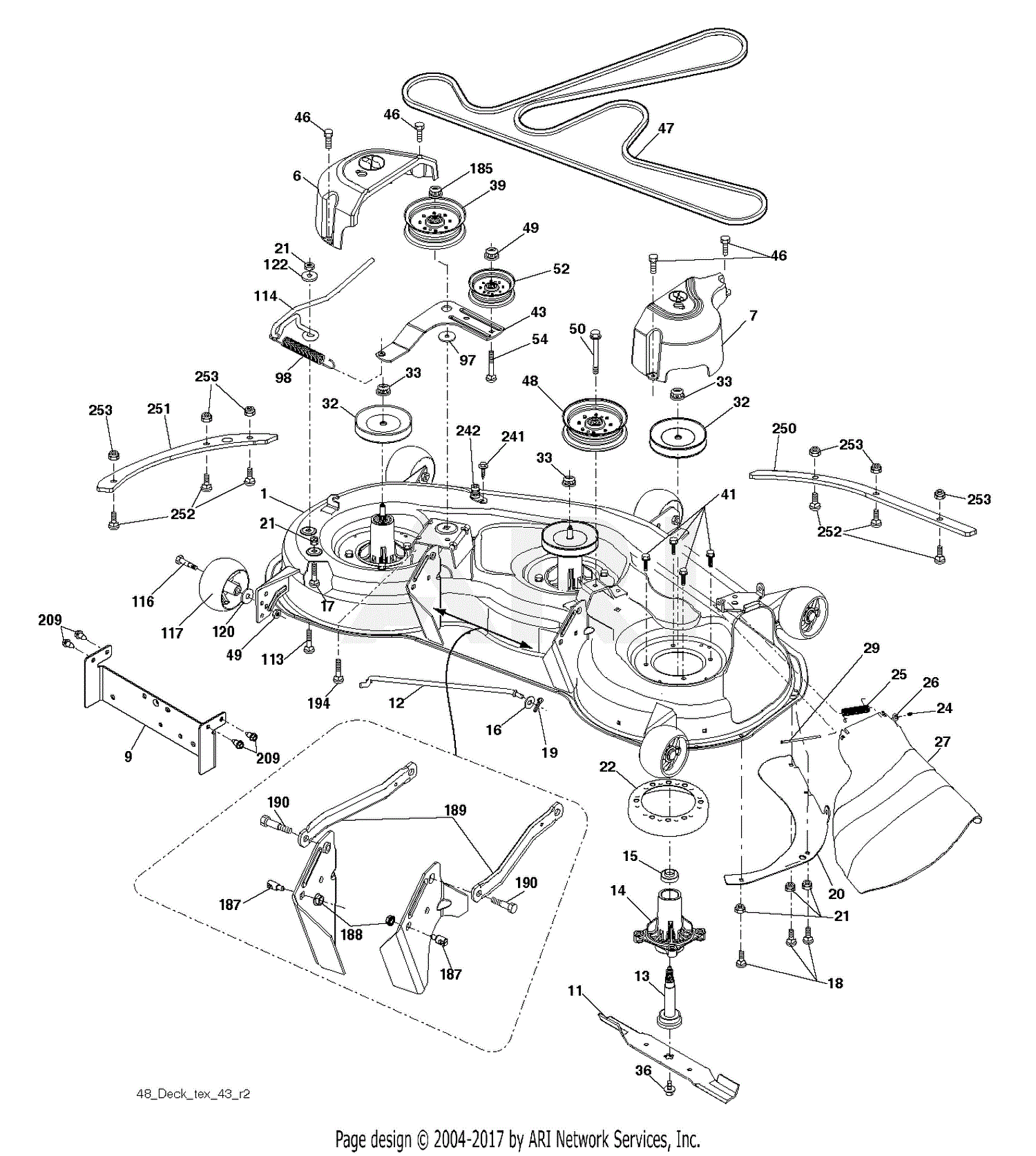 Poulan PP22VA48 - 96042019800 (2016-08) Parts Diagram for MOWER DECK ...