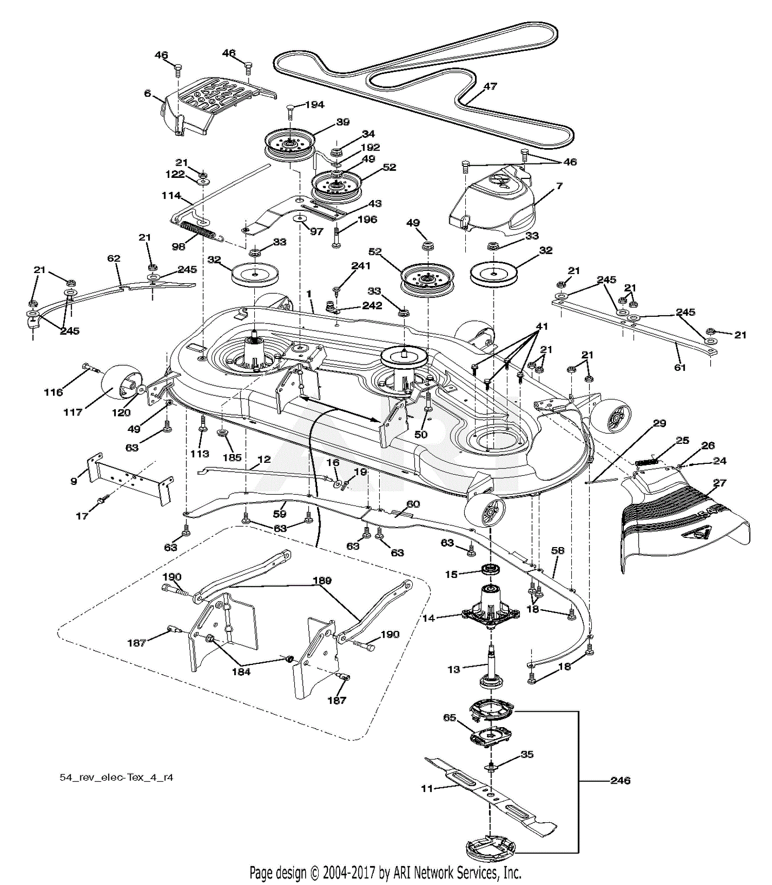 Poulan PP24KA54 - 96042019300 (2016-05) Parts Diagram for MOWER DECK ...