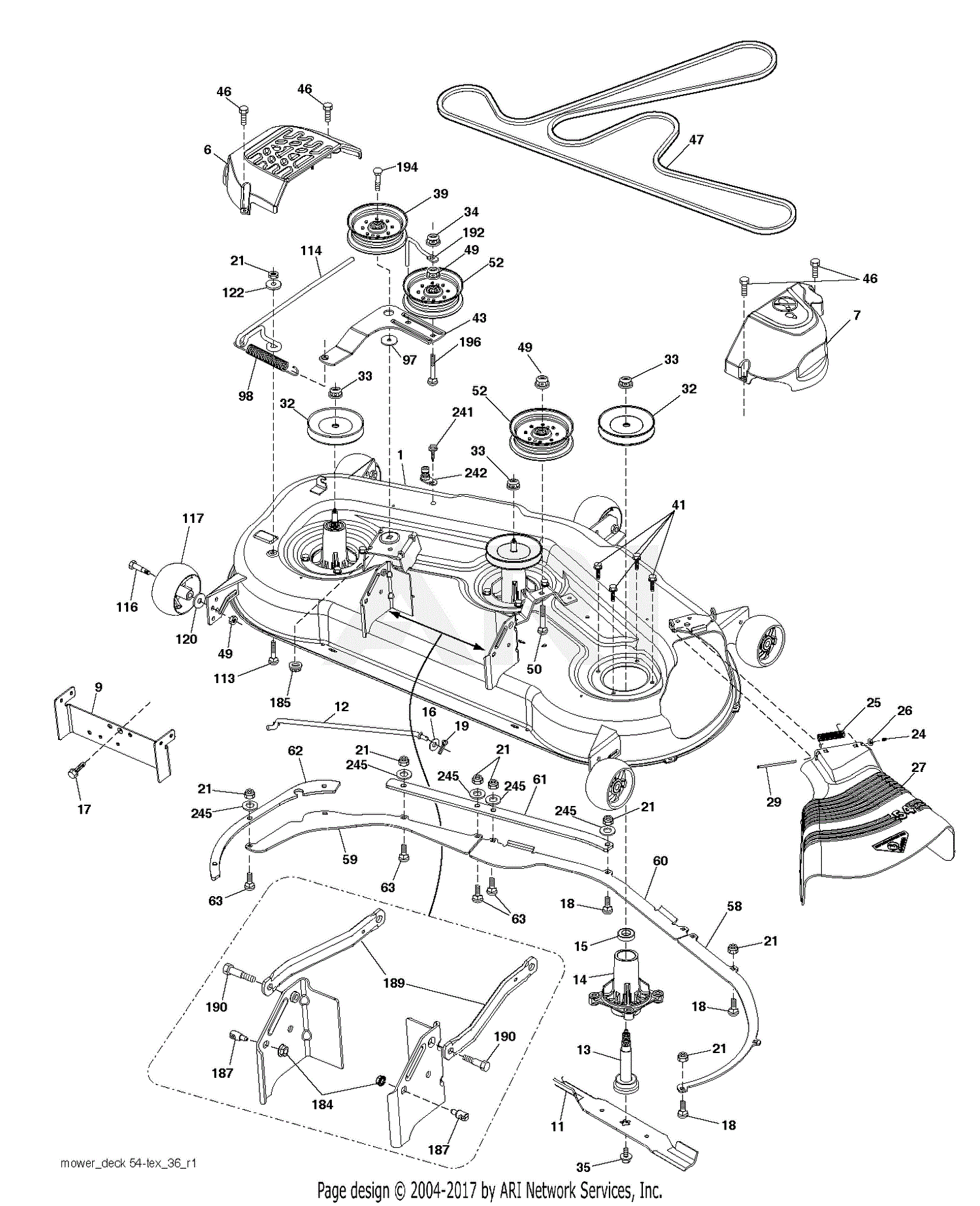 How to change drive belt on poulan pro riding mower Poulan Pp24va54 96046008000 2015 08 Parts Diagram For Mower Deck Cutting Deck