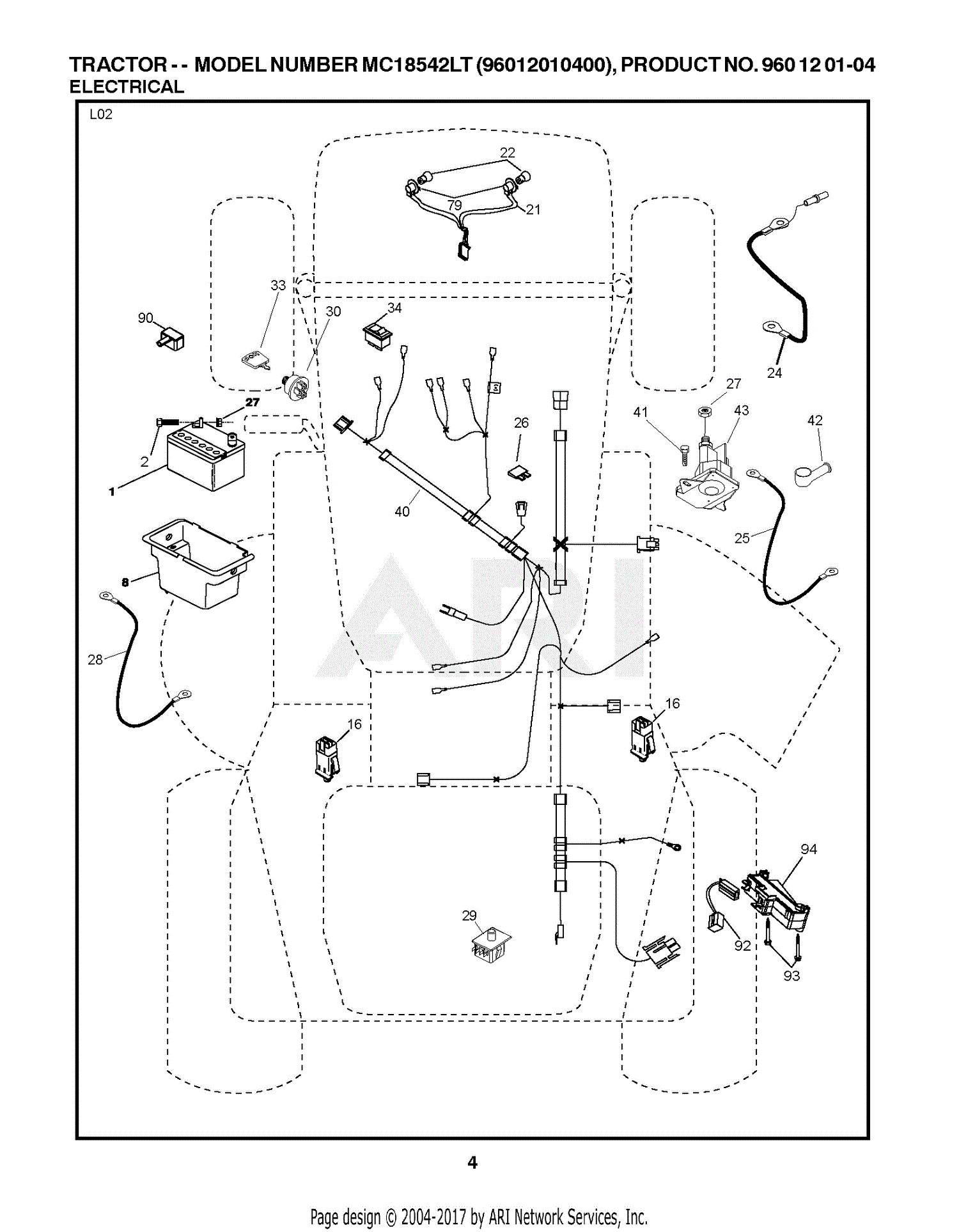 Poulan PXT12538 - 96016002200 (2010-10) Parts Diagram for ELECTRICAL