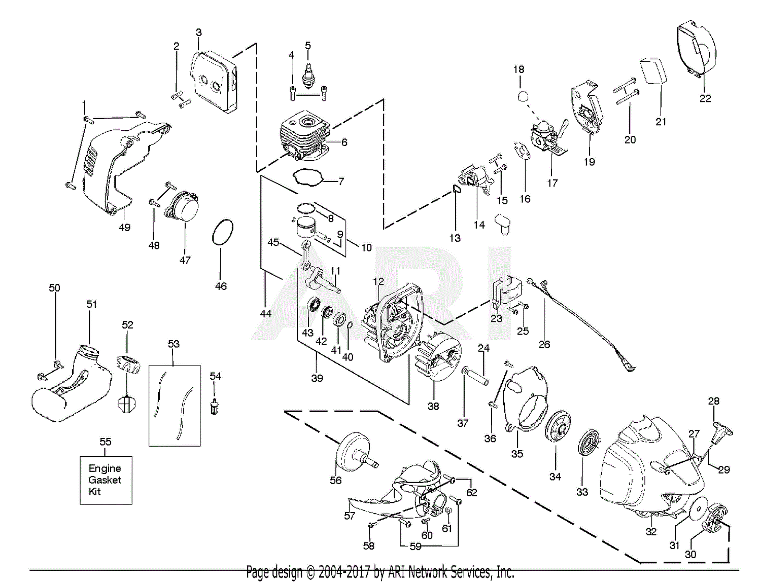 Poulan PP125E - 967112801 (2012-03) Parts Diagram for ENGINE