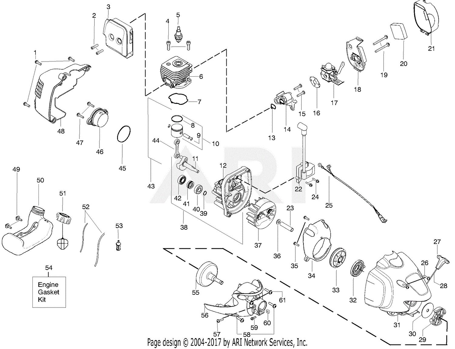 Poulan PP25SFA - 967185701 (2013-06) Parts Diagram for ENGINE