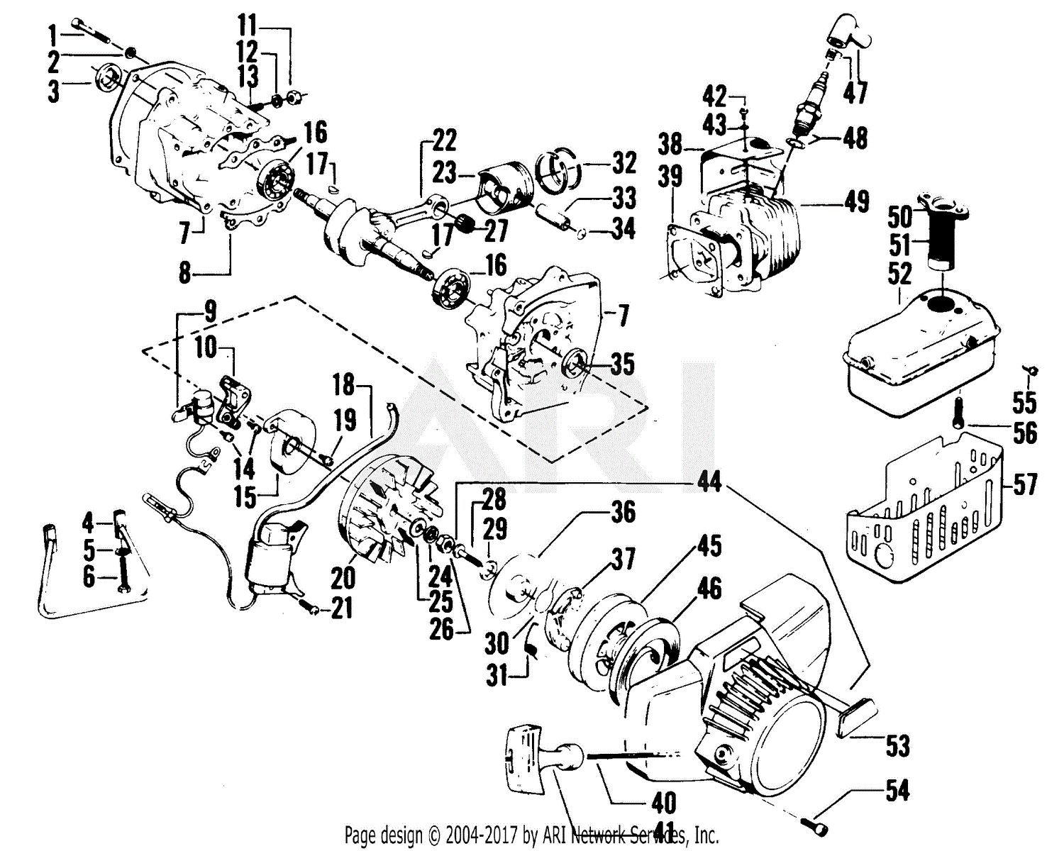 Poulan 1000 G Trimmer Gas Trimmer Parts Diagram For Power Unit