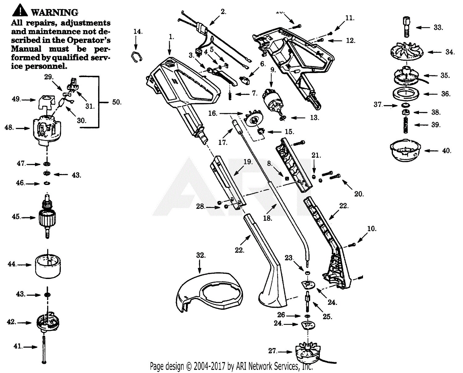 Poulan 1200c Electric Trimmer Parts Diagram For Trimmer Assembly 4341