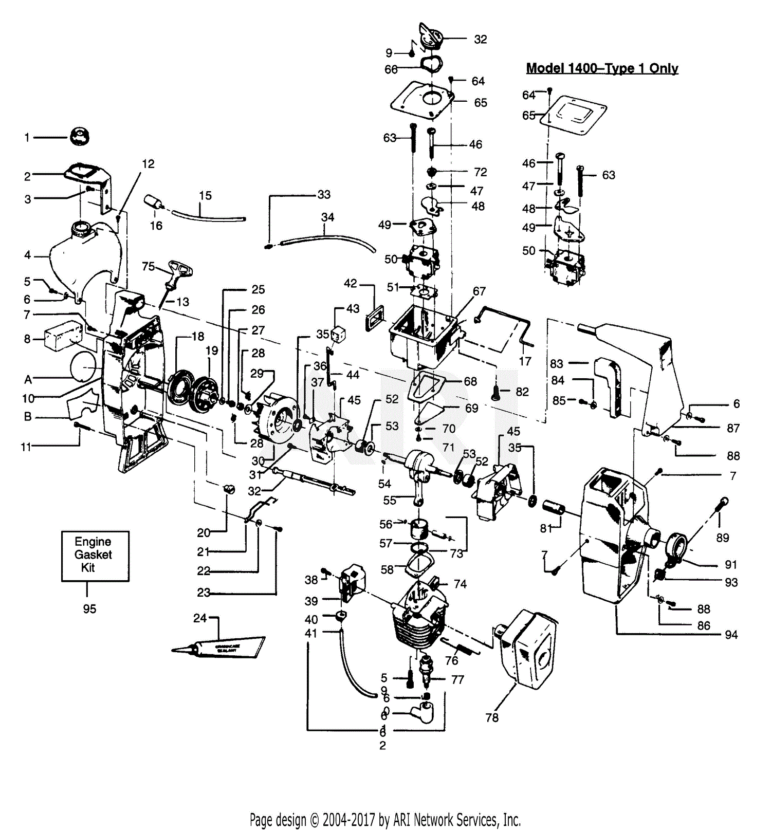 Poulan 1400t Gas Trimmer Parts Diagram For Engine Block