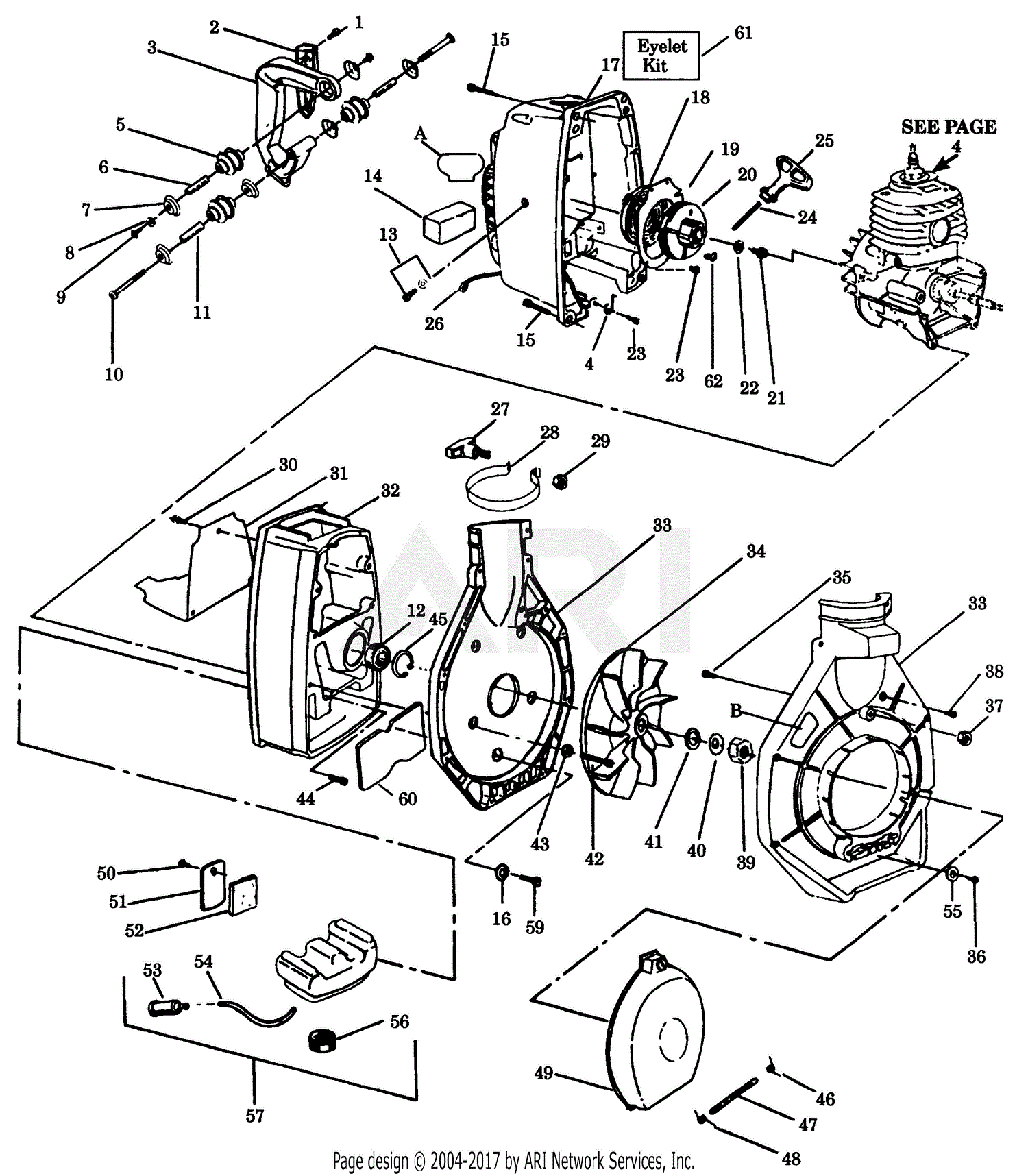 Poulan 1960 Gas Blower Parts Diagram for BLOWER ASSEMBLY