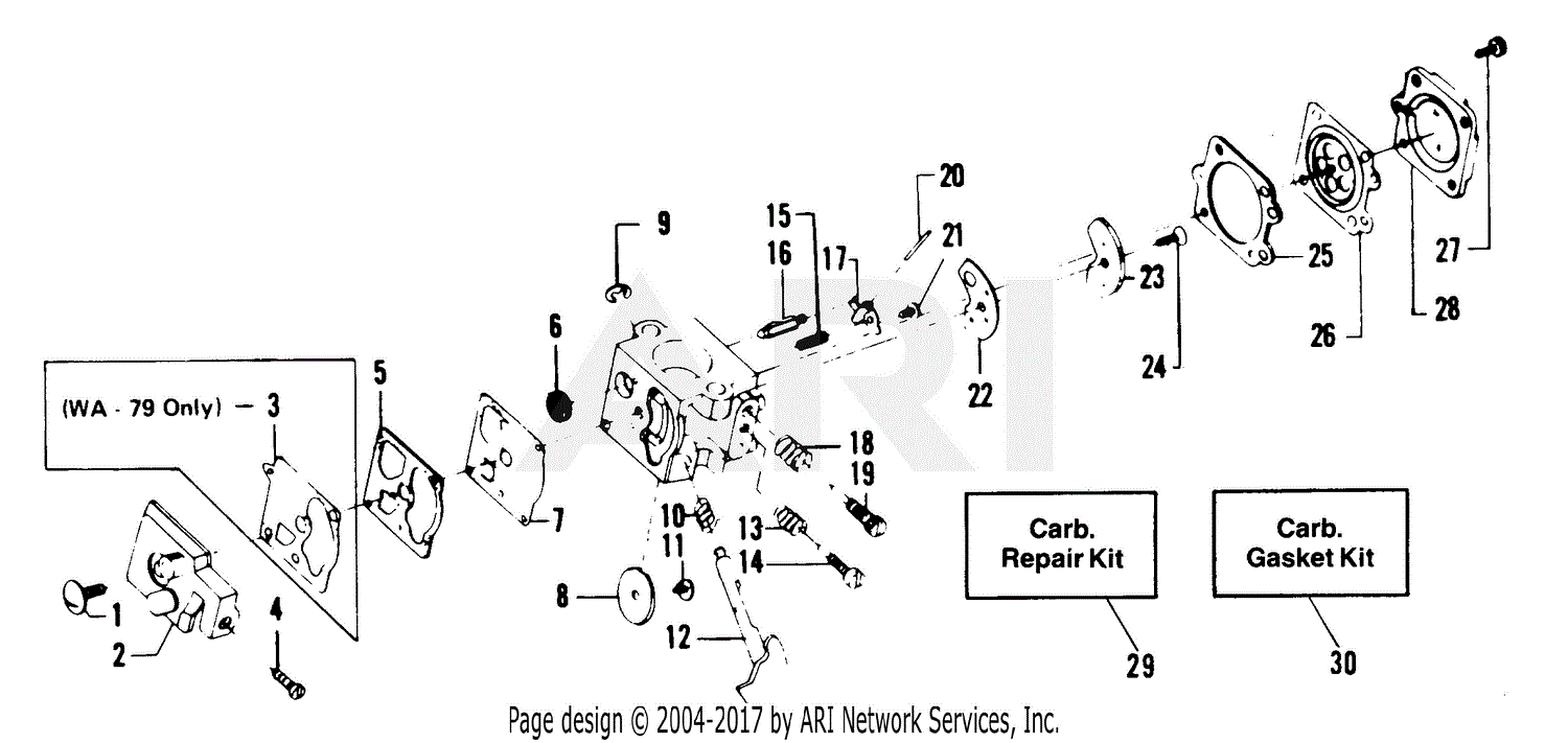 Poulan 5500 Gas Trimmer Parts Diagram for CARBURETOR WA ... weed eater diagram 