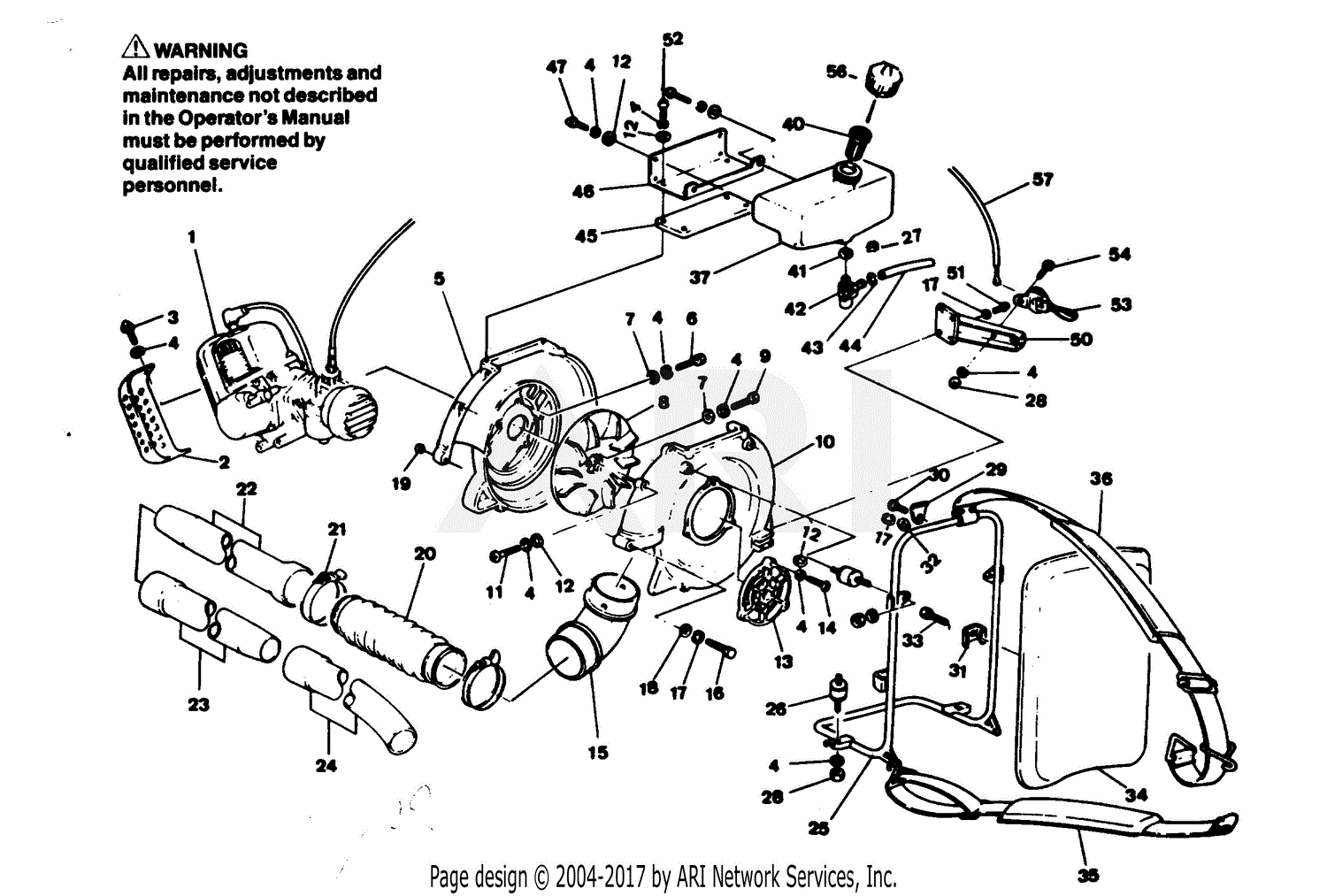 Poulan 900 Gas Blower Parts Diagram For Blower Assembly