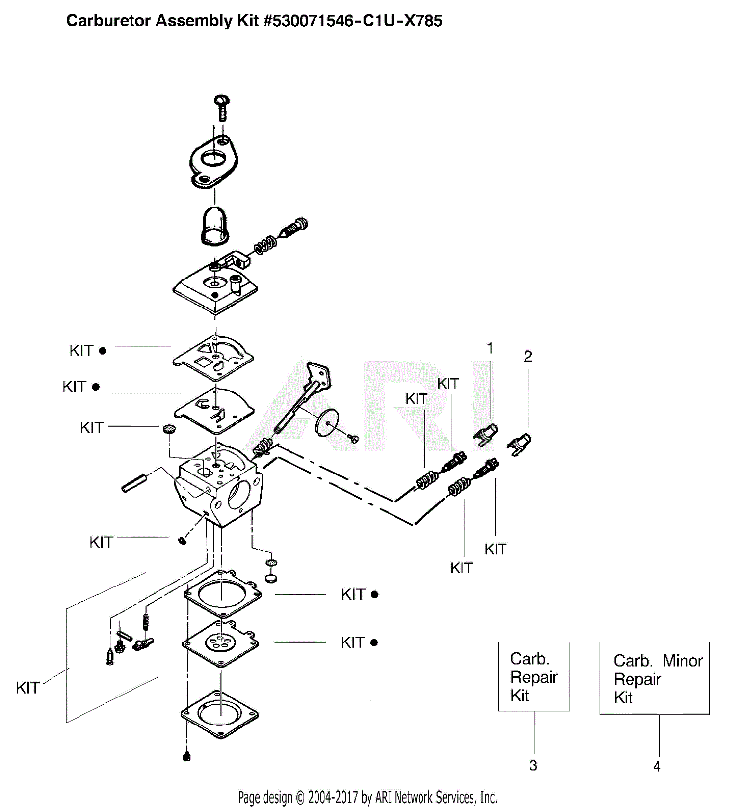 Poulan BC2500LE Gas Trimmer Type 1 Parts Diagram for ...