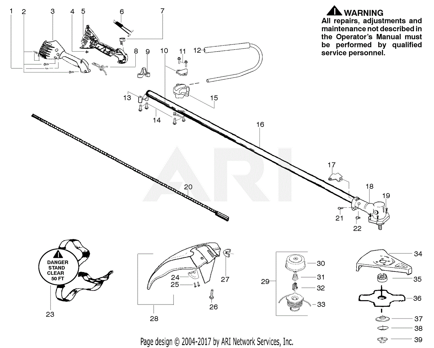 Poulan Bc3150 Gas Trimmer Parts Diagram For Handle & Controls