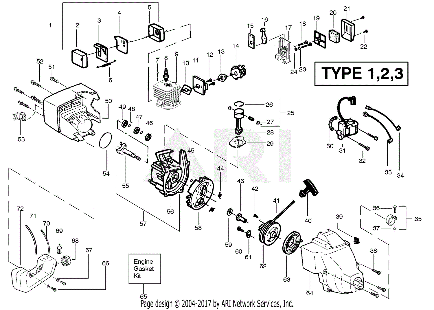 Poulan Featherlite Gas Trimmer Type 2 Parts Diagram for ...
