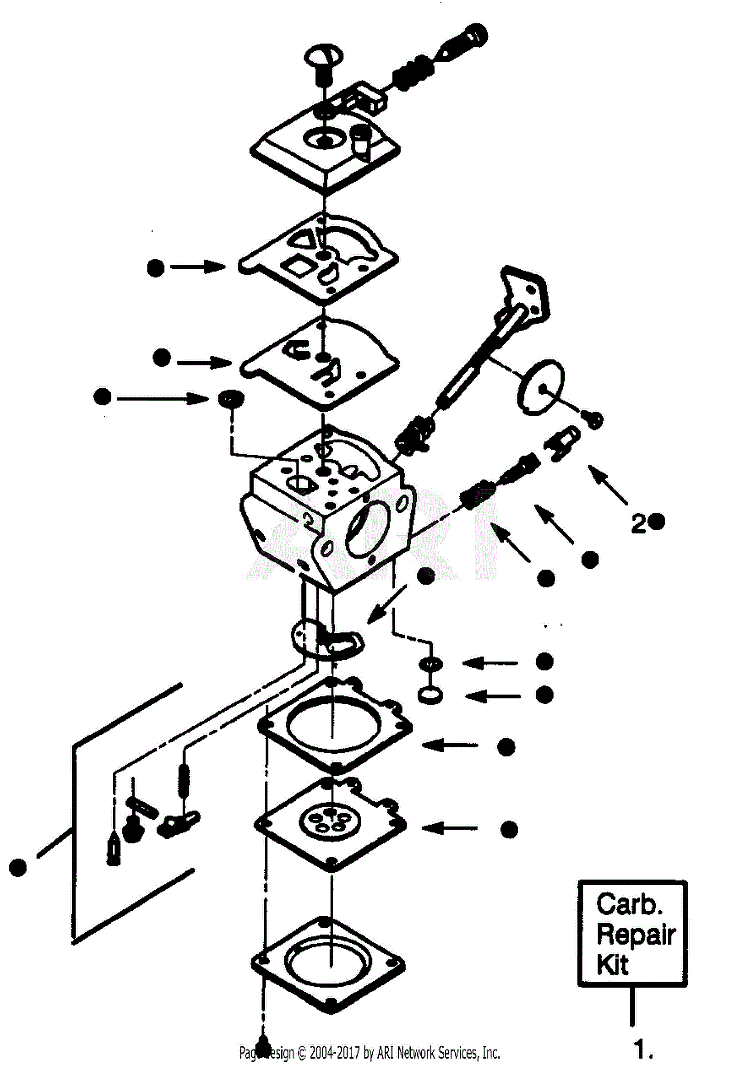 Poulan SV30 Gas Blower Parts Diagram for CARBURETOR vacuum parts diagram 