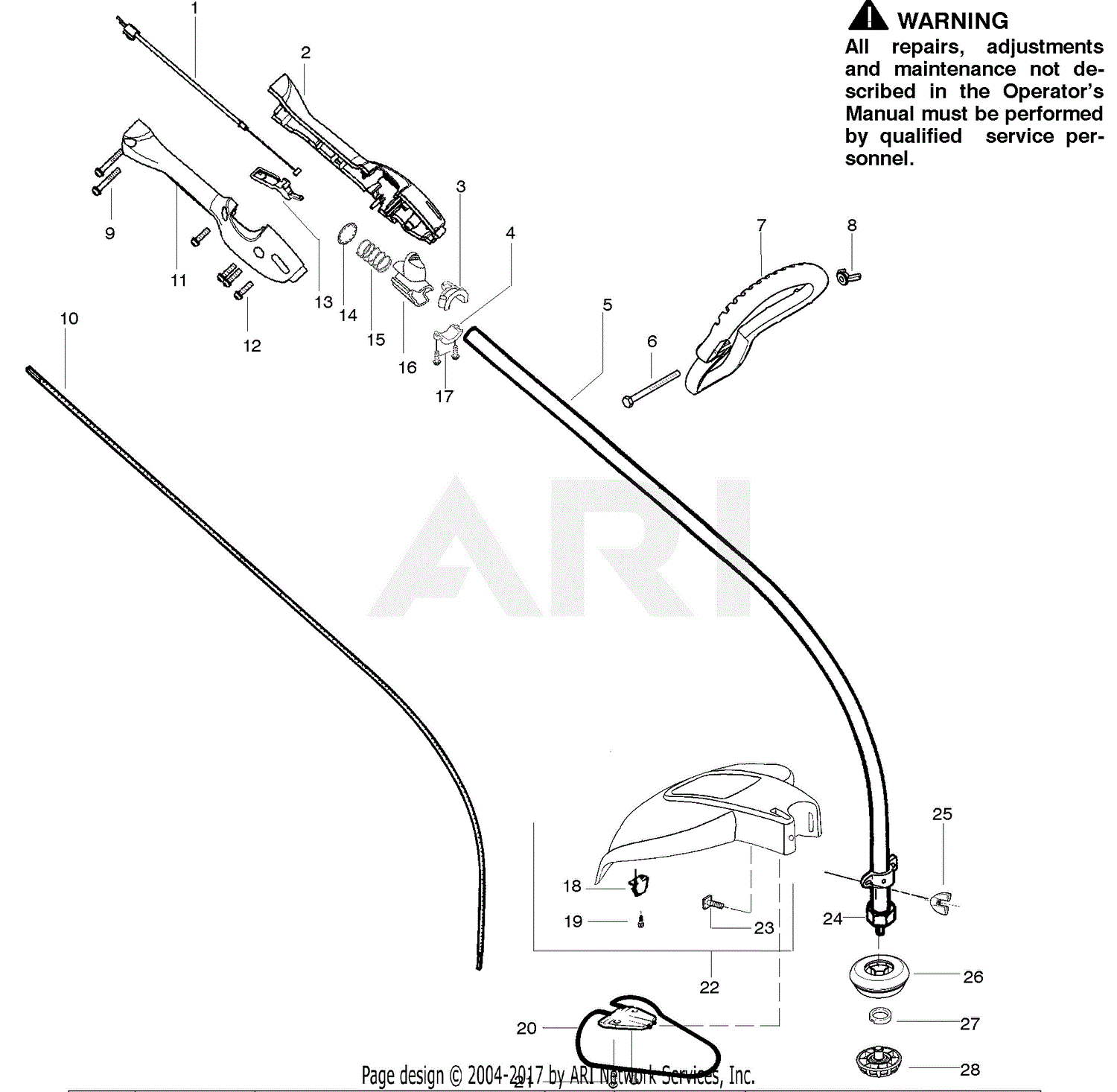 Poulan TE475 Gas Trimmer Parts Diagram for Cutting Equipment