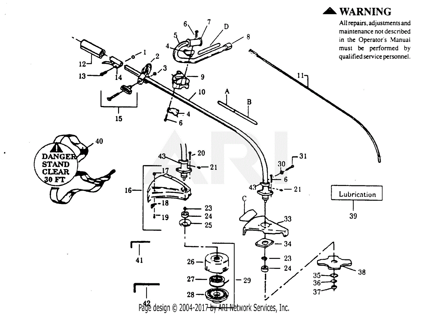 Poulan TT-85 Gas Trimmer Parts Diagram for CUTTING HEAD & DRIVE SHAFT