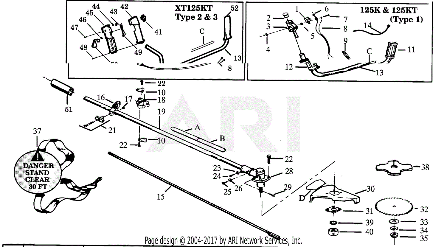 Poulan Xt125kt Gas Trimmer Parts Diagram For Cutting Head