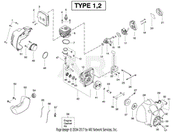 Poulan XT260 Gas Trimmer Type 1 Parts Diagrams