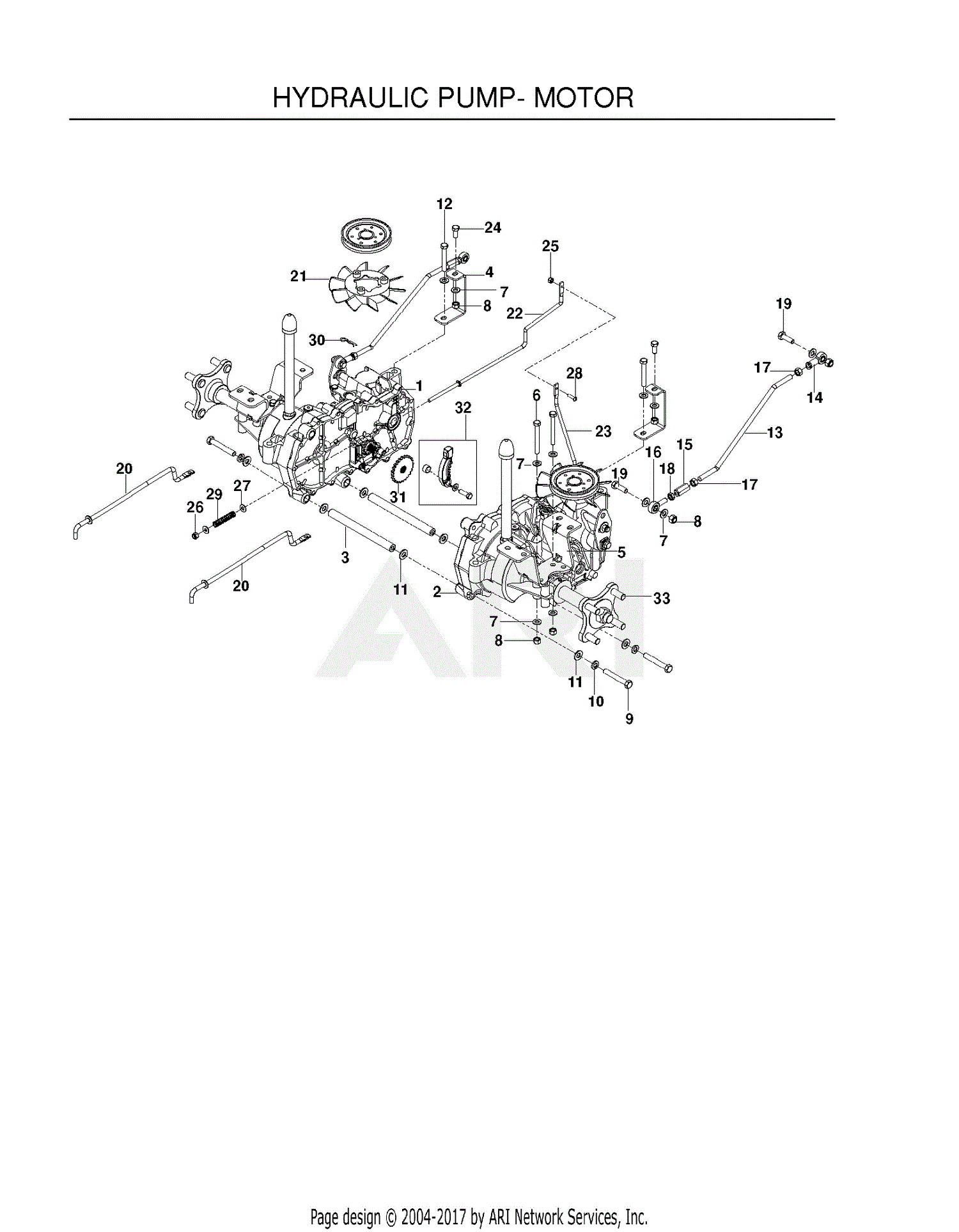 Poulan 541ZX 966681901 (201101) Parts Diagram for HYDRAULIC PUMP MOTOR