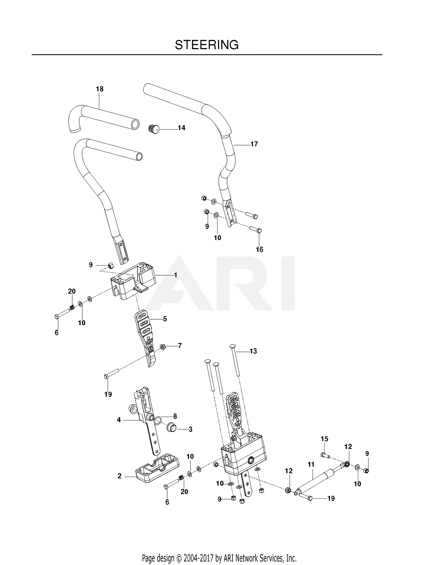 Poulan 541ZX 966681901 (201101) Parts Diagram for STEERING