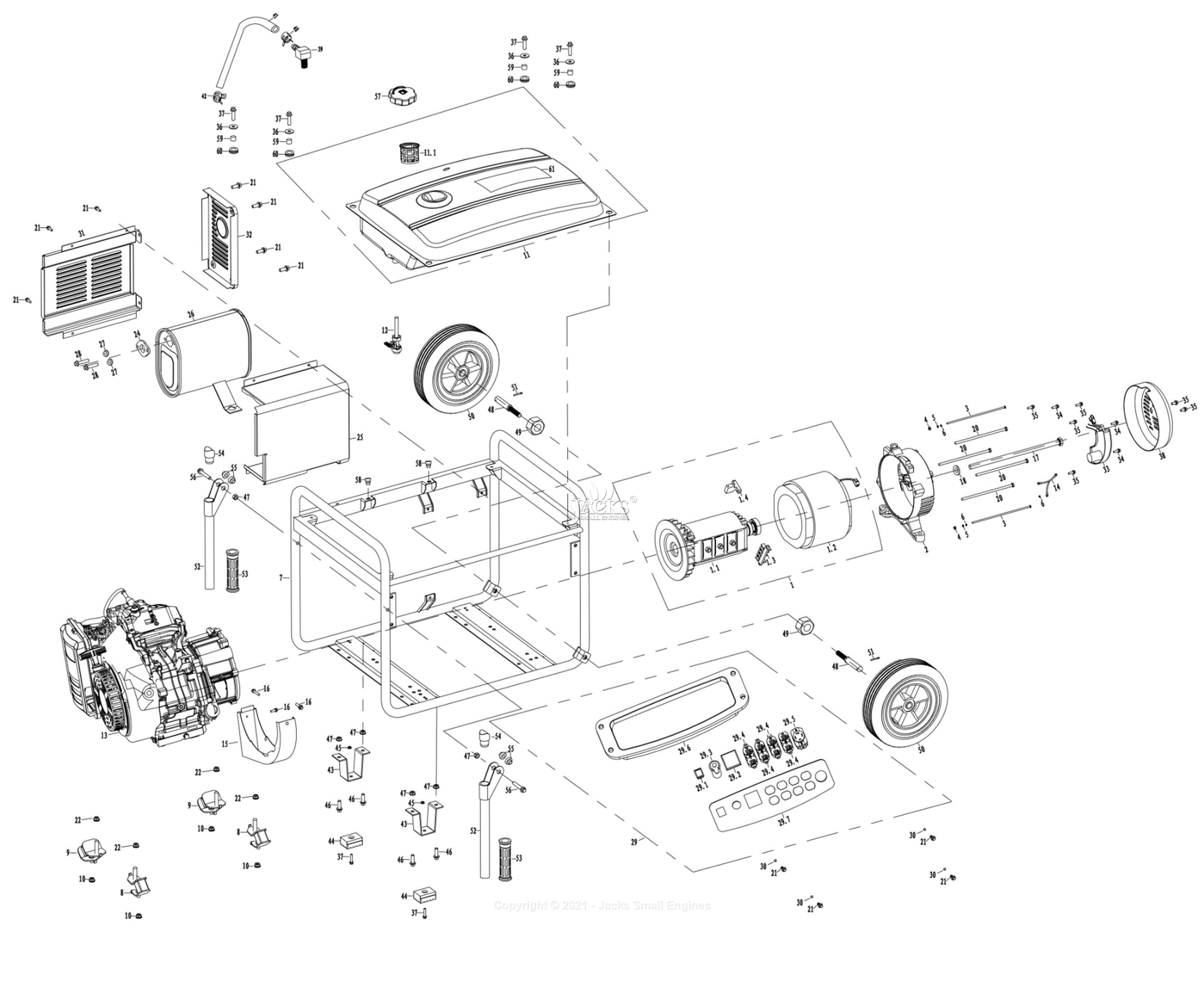 Powerhorse 166113G Parts Diagram for 166113 Generator Parts Rev G