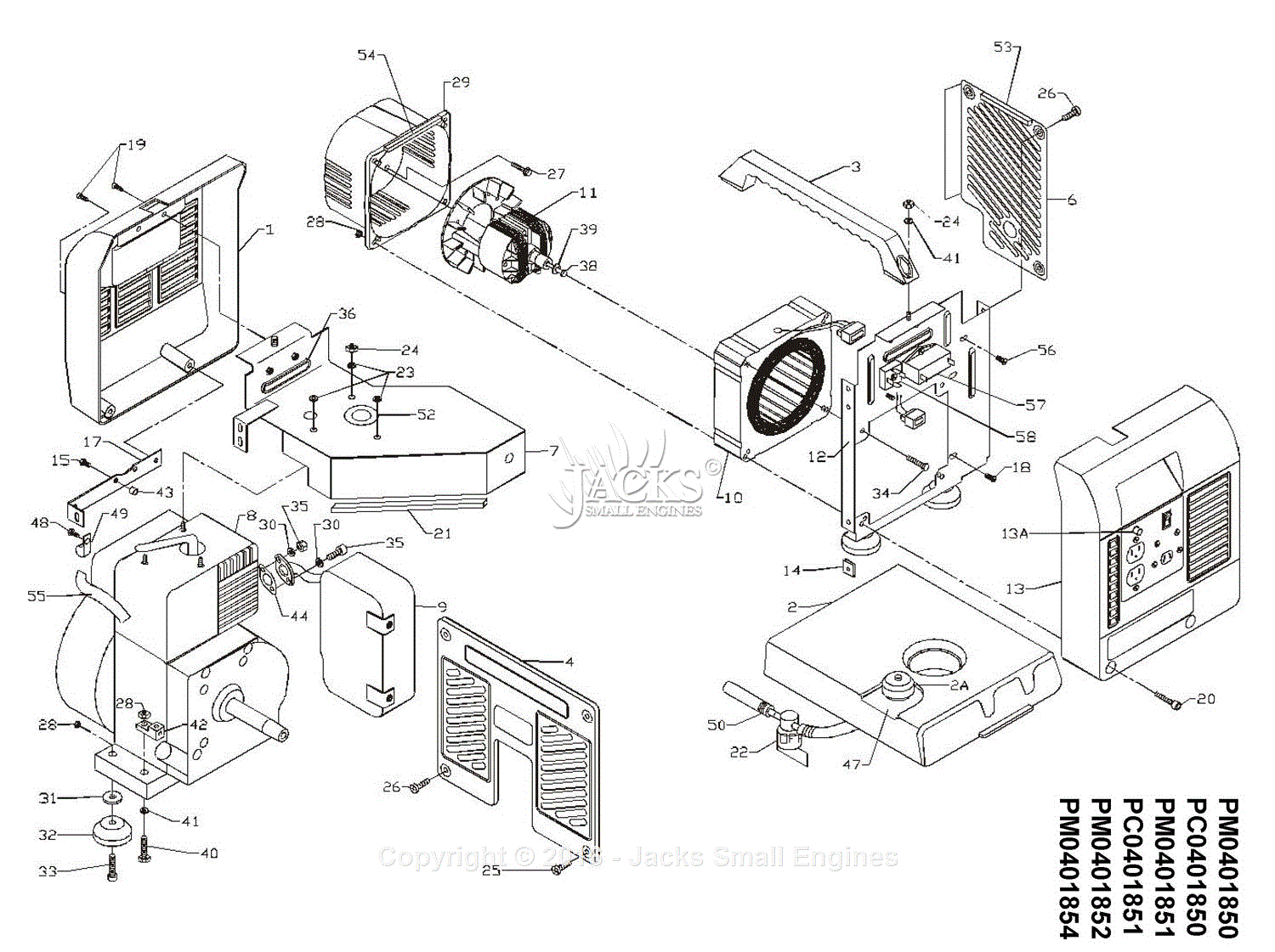 Powermate Formerly Coleman Pc0401851 Parts Diagram For