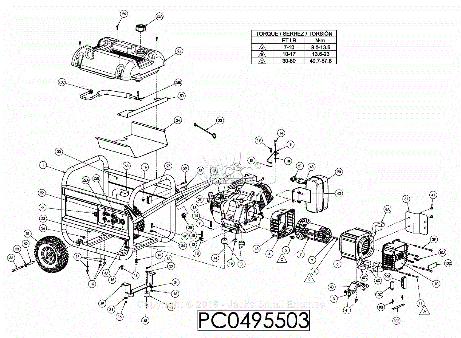 Powermate Formerly Coleman Pc0495503 Parts Diagram For