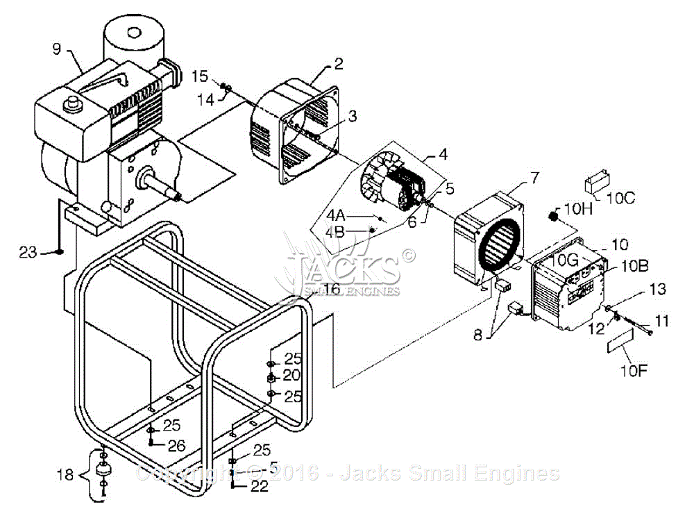 PowerMate Formerly Coleman PL0542000.01 Parts Diagram for Generator Parts