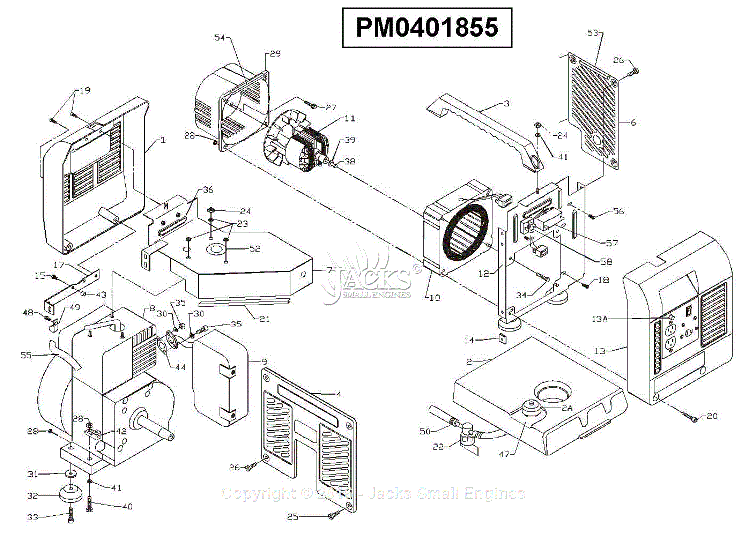 PowerMate Formerly Coleman PM0401855 Parts Diagram for ... coleman generator wiring diagram 