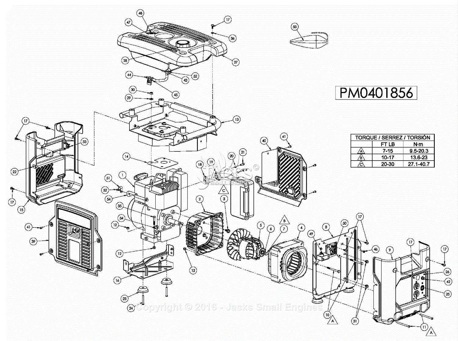 PowerMate Formerly Coleman PM0401856 Parts Diagram for Generator Parts
