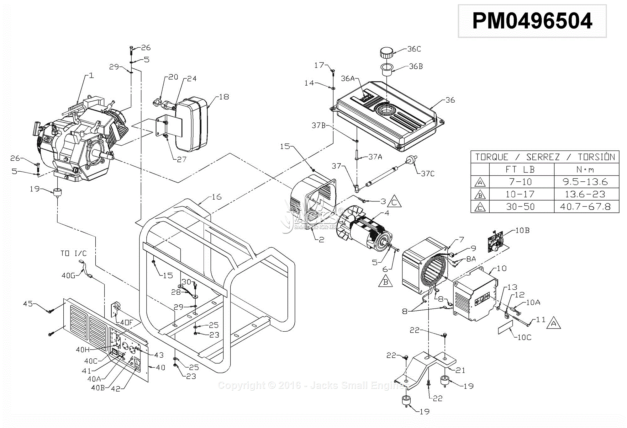 PowerMate Formerly Coleman PM0496504 Parts Diagram for ... 6 pin ignition wiring diagram gator 