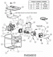 PowerMate Formerly Coleman PM0545010 Parts Diagram for Generator Parts