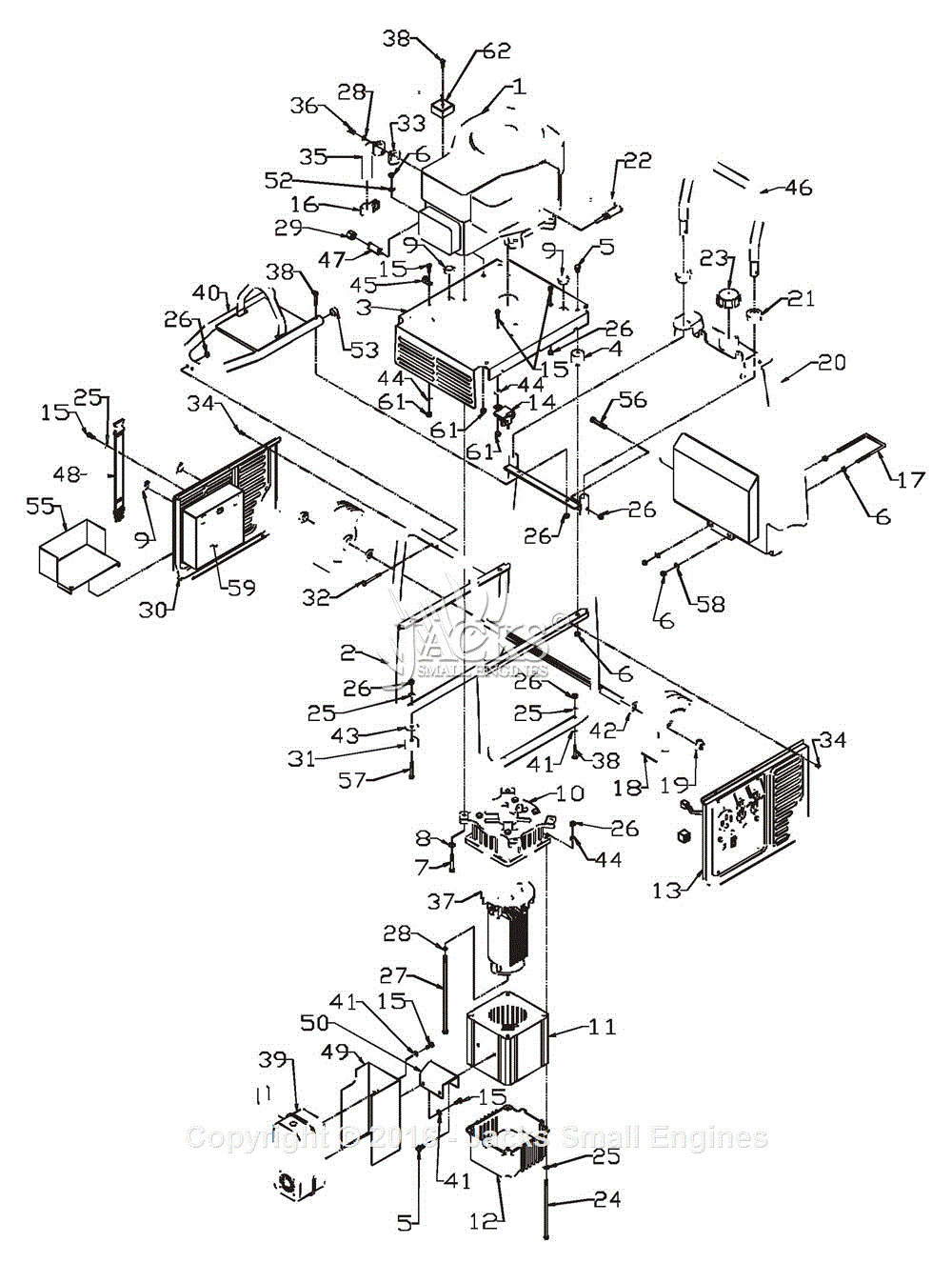 PowerMate Formerly Coleman PM0558023.01 Parts Diagram for Generator Parts