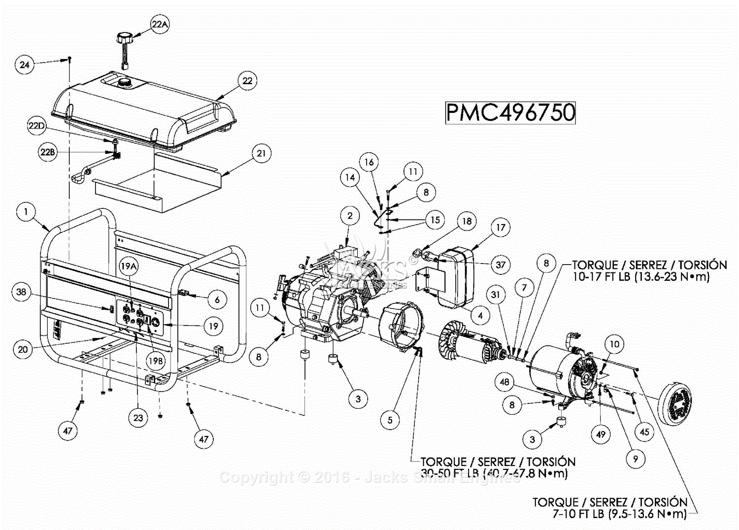 PowerMate Formerly Coleman PMC496750 Parts Diagram for Generator Parts