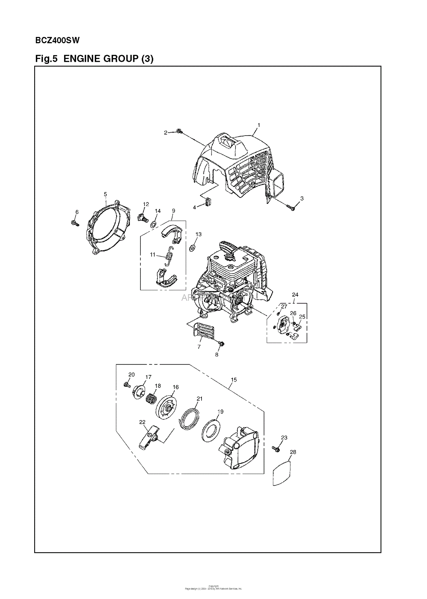 Red Max BCZ400SW - 966785601 (2012-08) Parts Diagram for ENGINE