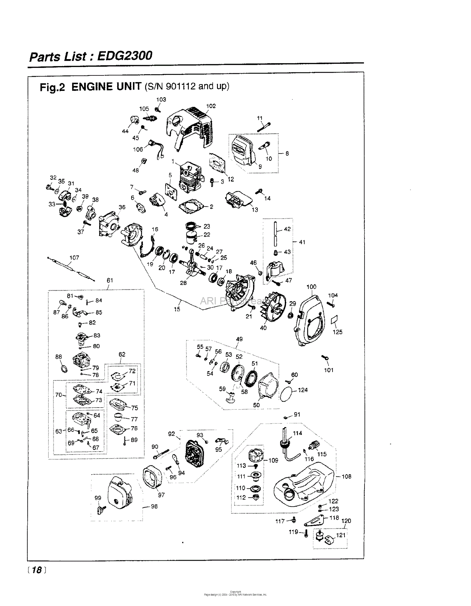 Red Max EDG2300 - SN901112 AND UP Parts Diagram for ENGINE