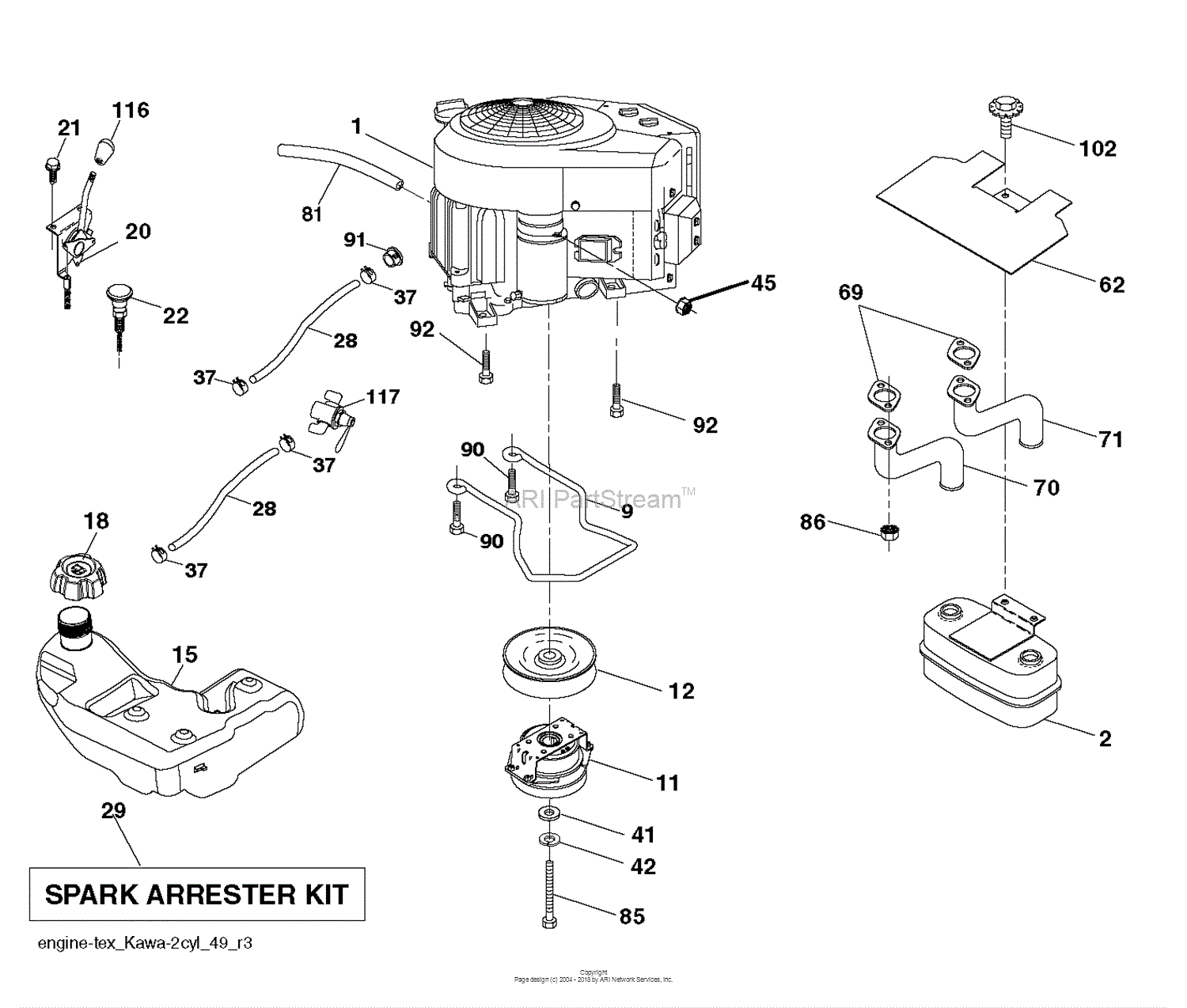 Red Max GT2454F - 96043023800 (2017-08) Parts Diagram for ENGINE