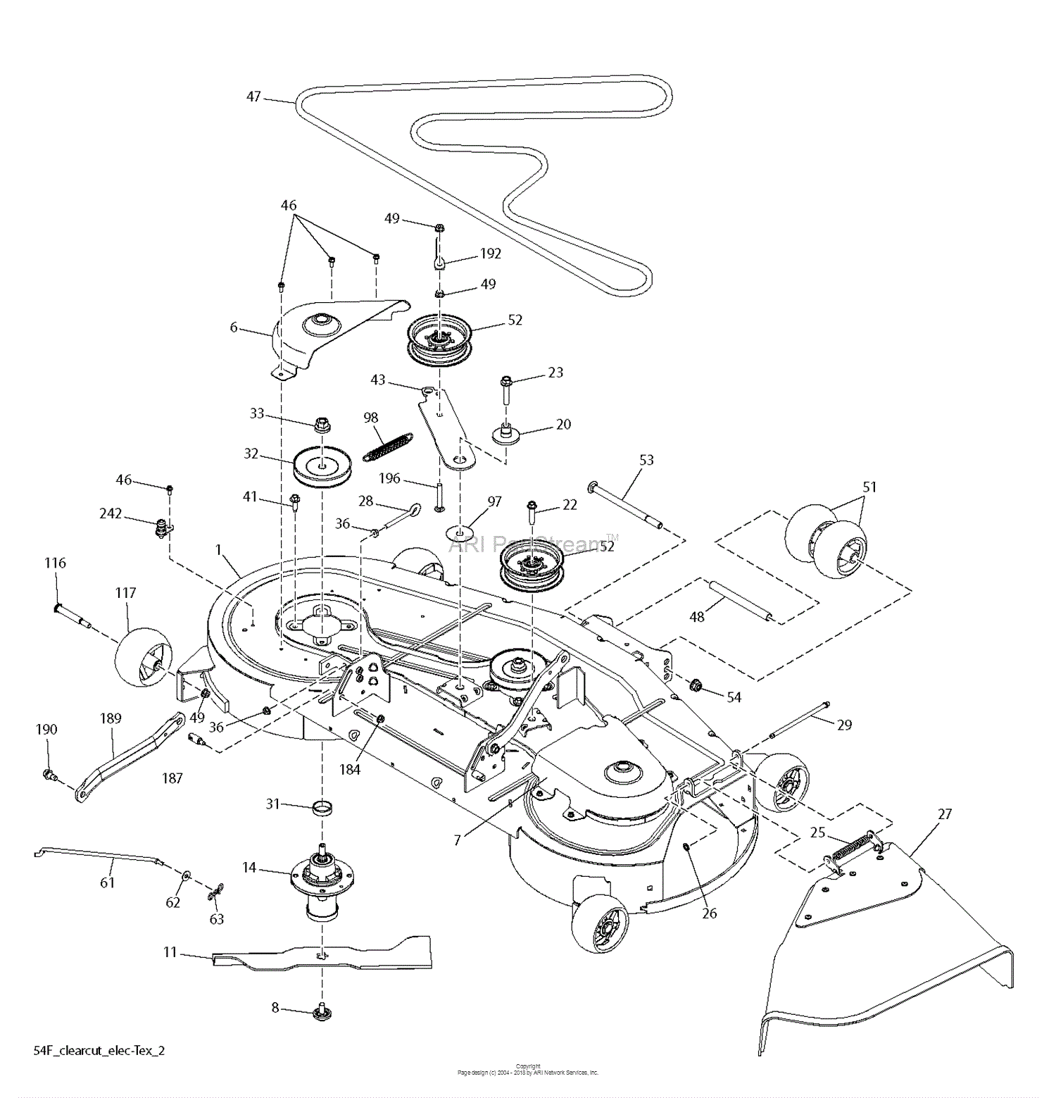 Red Max GT2454F - 96043023800 (2017-08) Parts Diagram for MOWER DECK ...