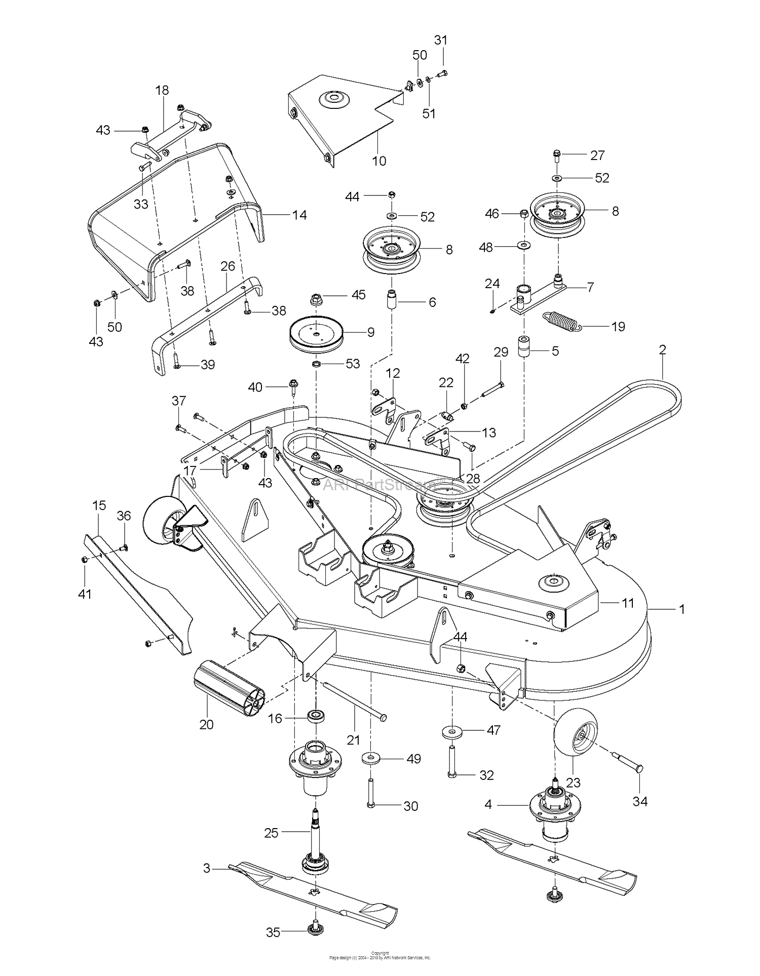 Red Max CZT52 - 96767130100 (2017-09) Parts Diagram for MOWER DECK ...