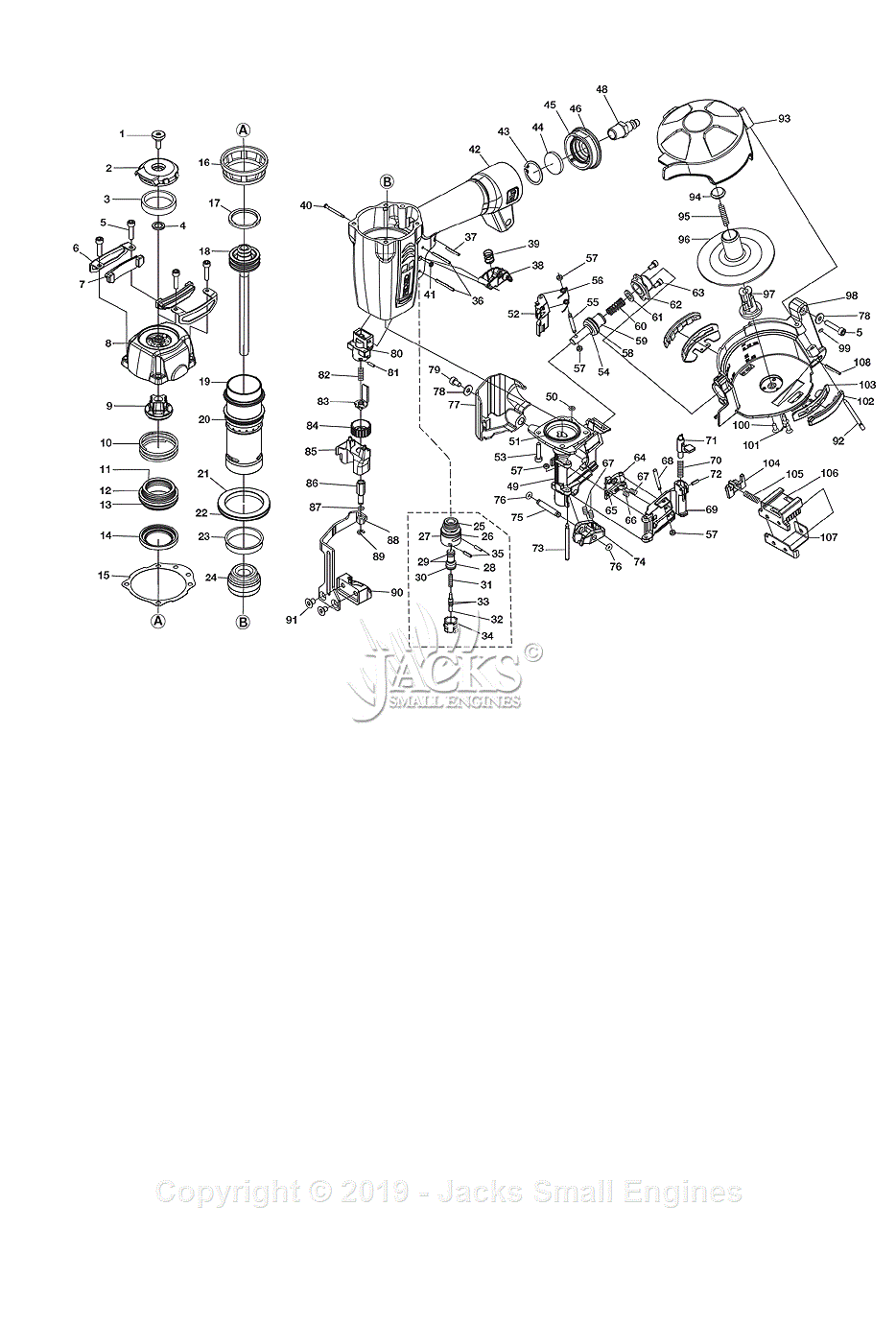 Ridgid R175RNA Parts Diagram for Figure A