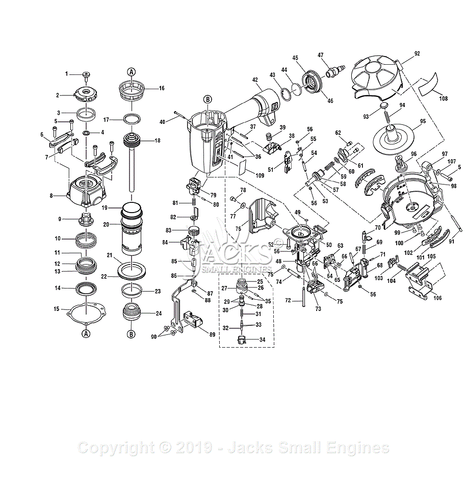 Ridgid R175RND Parts Diagram for Figure A