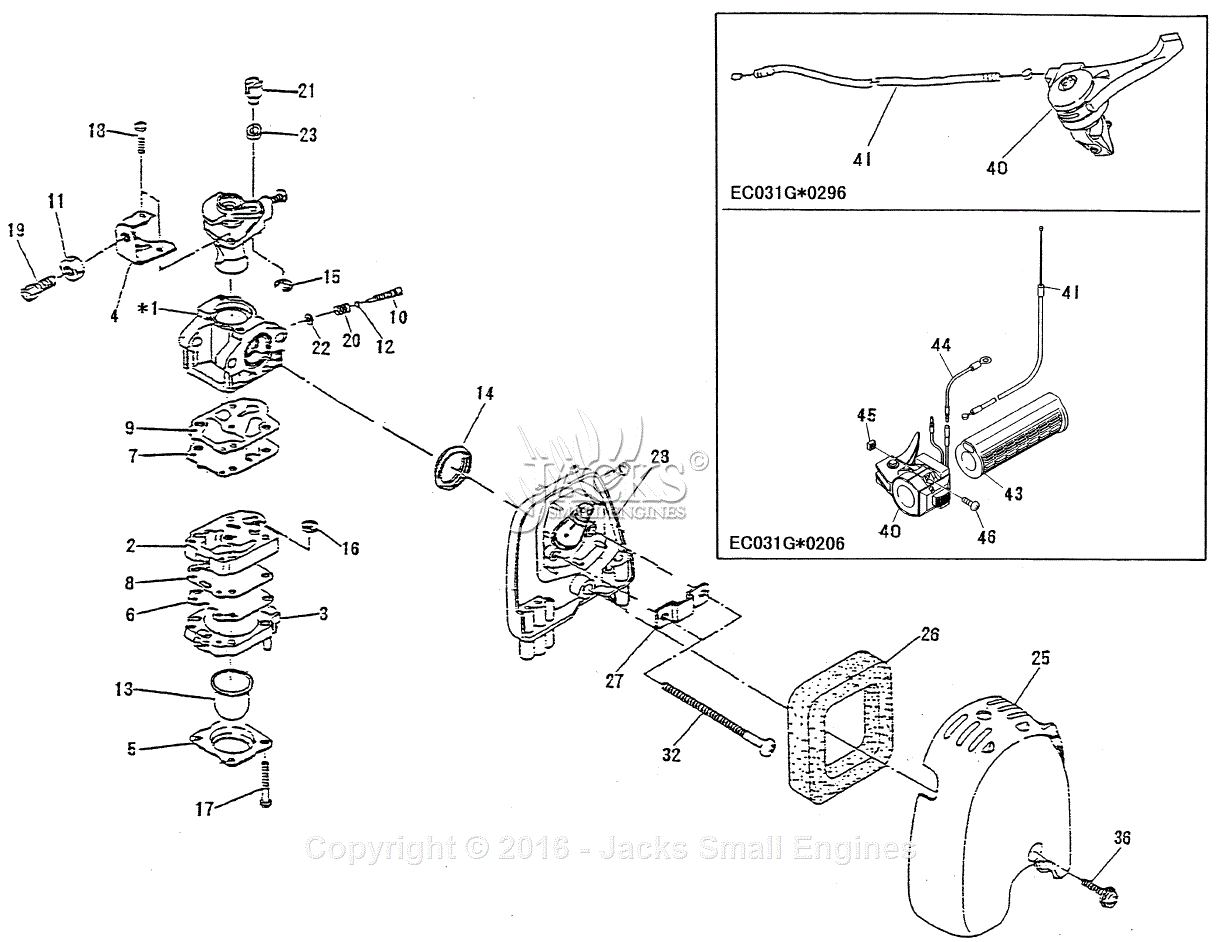 Robin/Subaru EC031 Parts Diagram for Carburetor/Air Cleaner