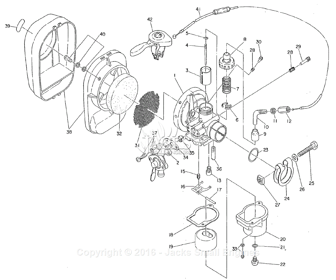 Robin/Subaru EC06D Tru-Cut Parts Diagram for Carburetor/Air Cleaner