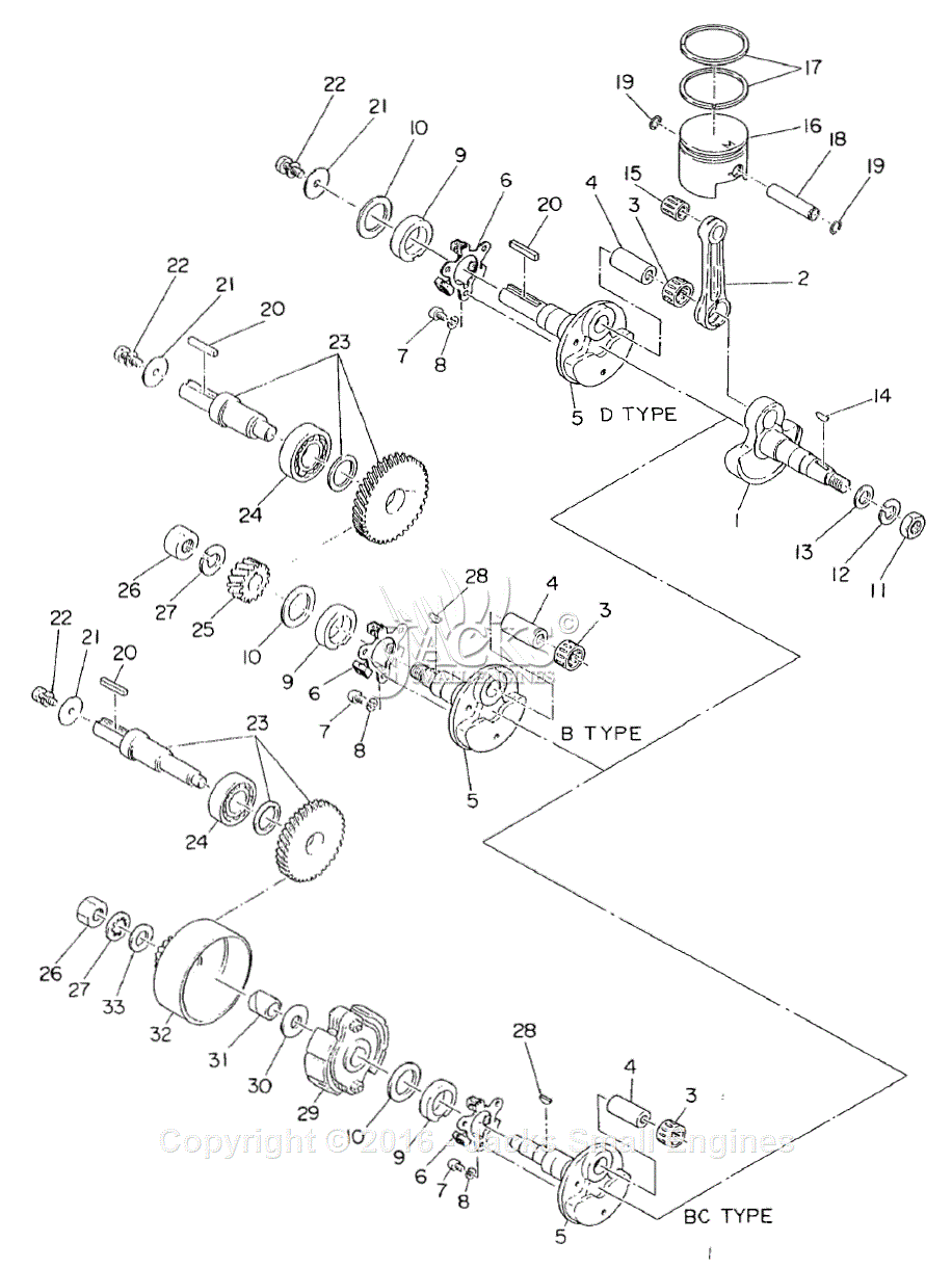 Robin/Subaru EC06 Parts Diagram for Crankshaft/Piston/Clutch