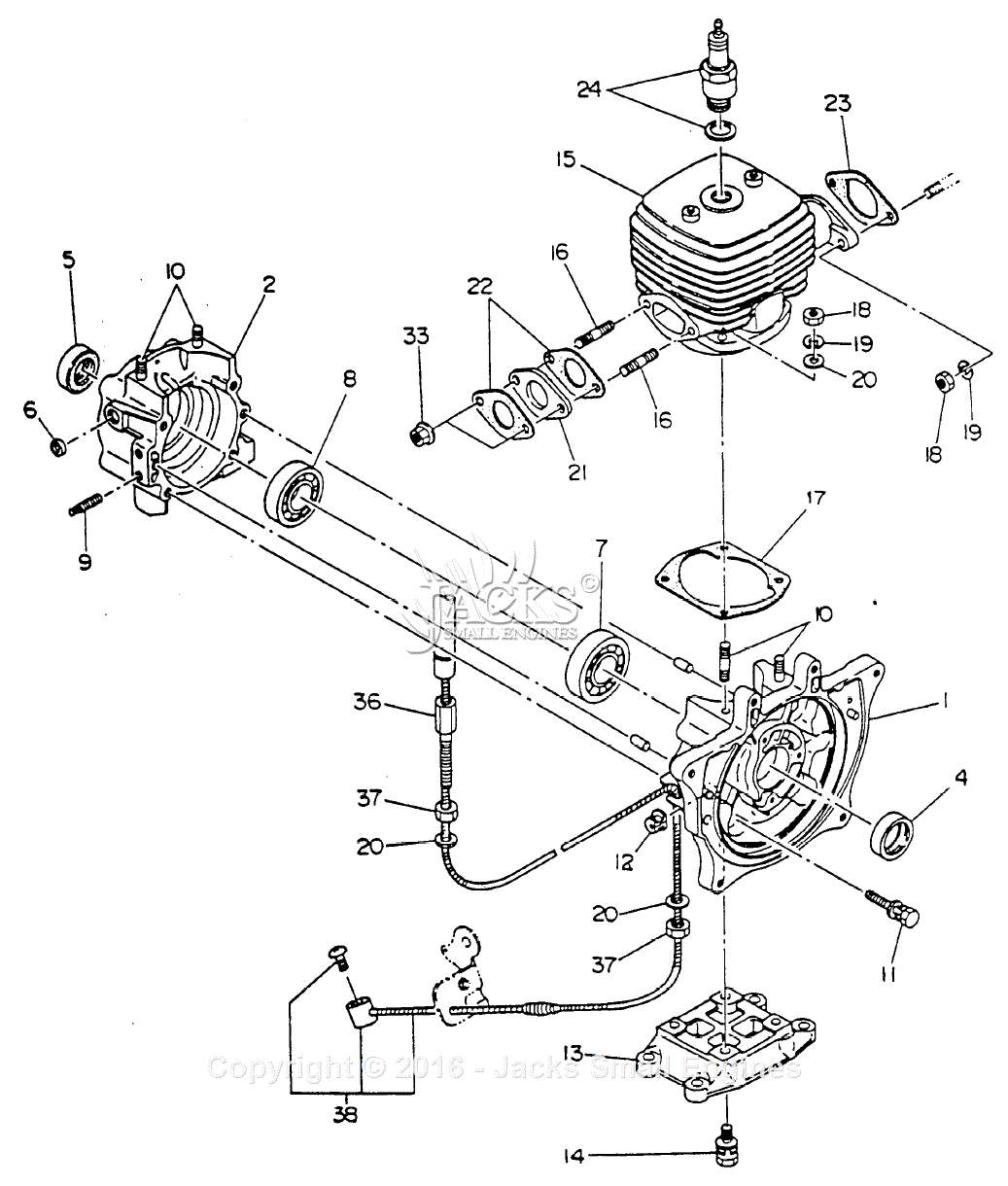 Robin/Subaru EC06D Tru-Cut Parts Diagram for Crankcase/Related Parts
